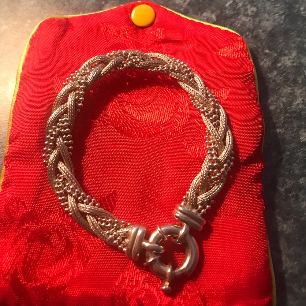 STERLING SILVER BEAD ENTWINED BRACELET